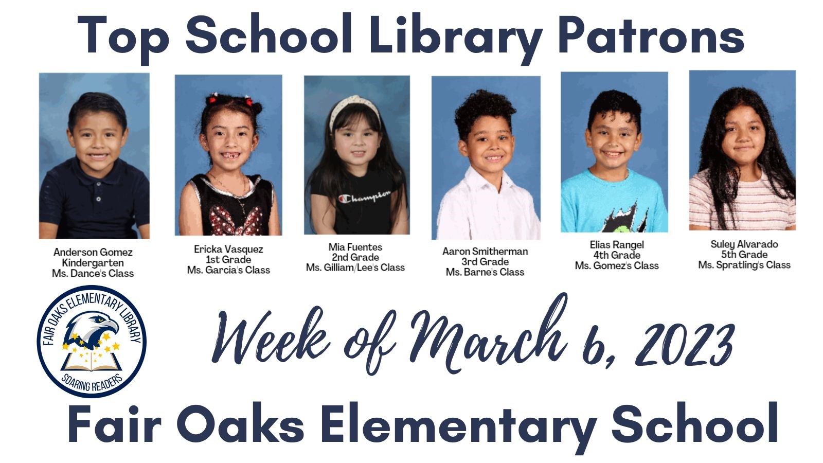 Top Library Patrons for Week of March 6th